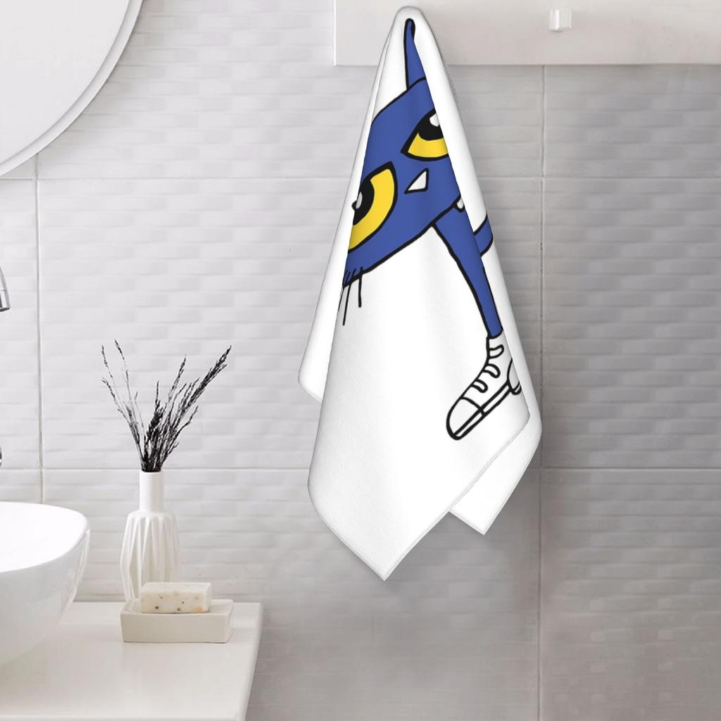 Pete the Cat Adoro le Mie Scarpe Bianche Asciugamano Viso Morbido Asciugatura Rapida Piscina Bagno Asciugamani in Cotone Traspiranti