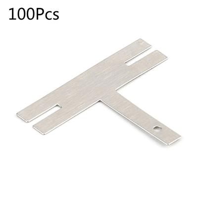 Per fogli di nichel a forma di T da 100 pezzi, saldatrice a punti per batterie lunghe, rondelle per saldatrice, striscia di nastro in acciaio nichelato