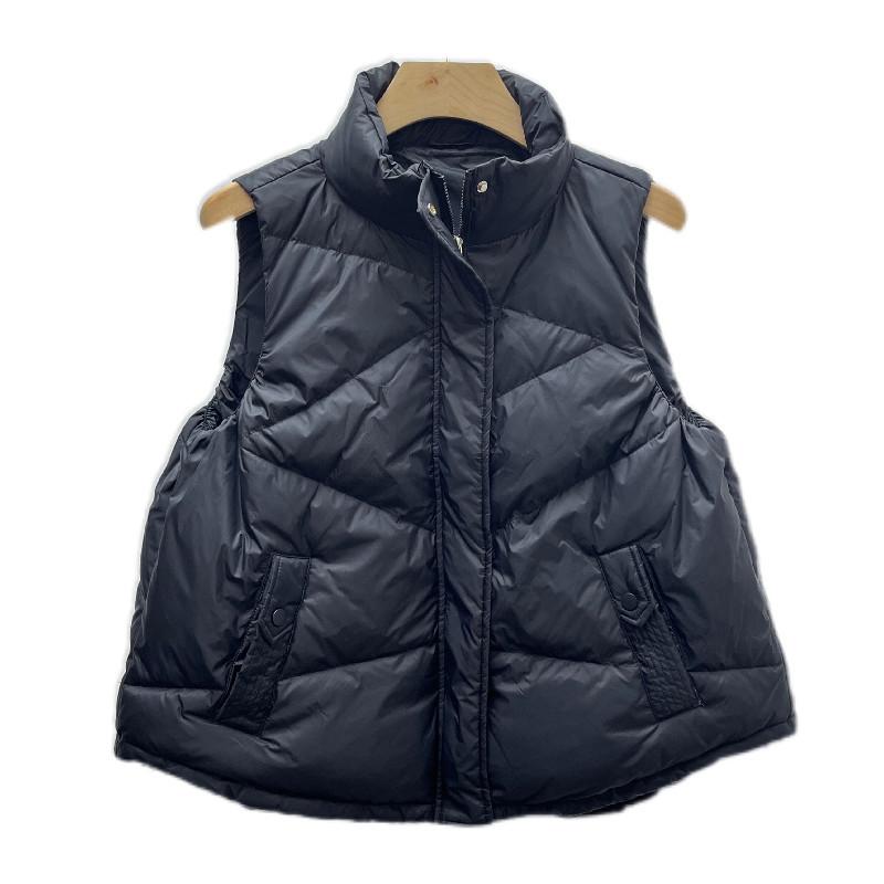 Autumn and winter new down vest women's loose stand-up collar versatile white duck down vest outer vest solid color