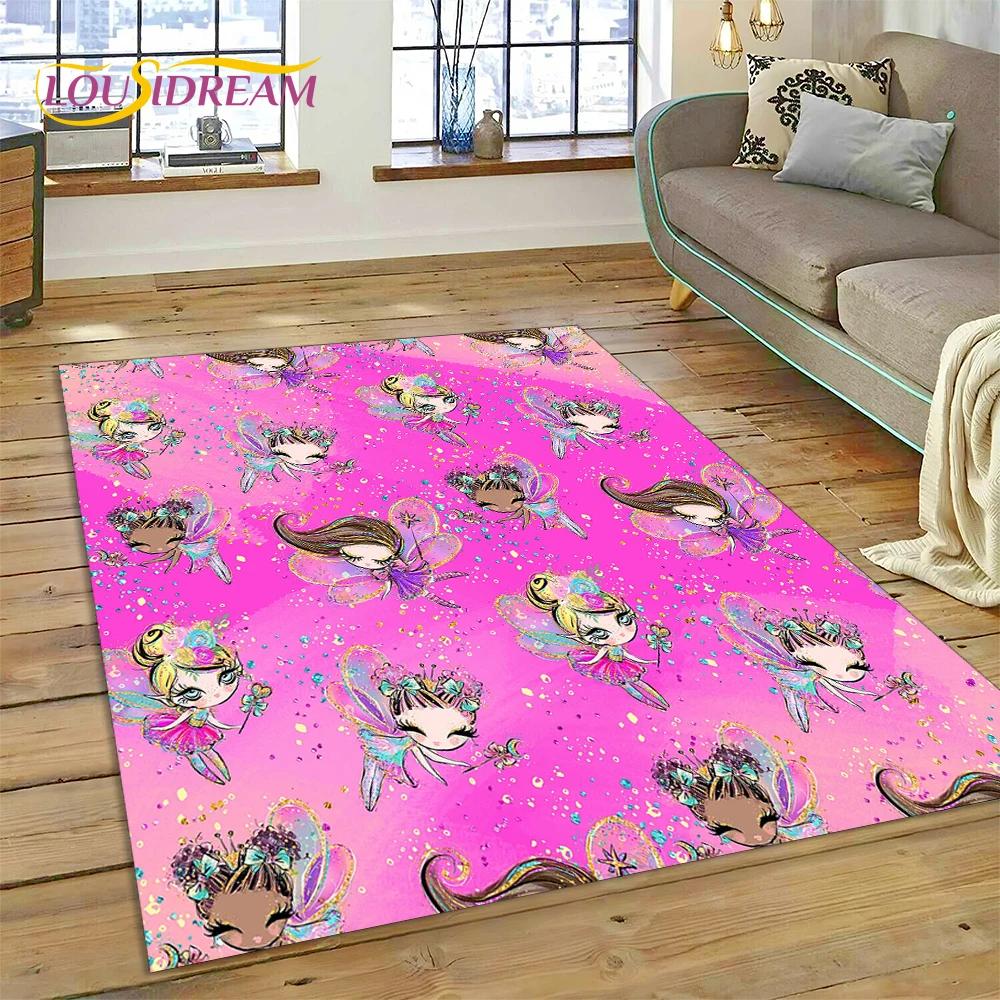 Cute Dream Ballet Girl Ballerina Fairy Carpet Rug for Bedroom Living Room Home Sofa Decoration,Child Game Large Decor Floor Mat