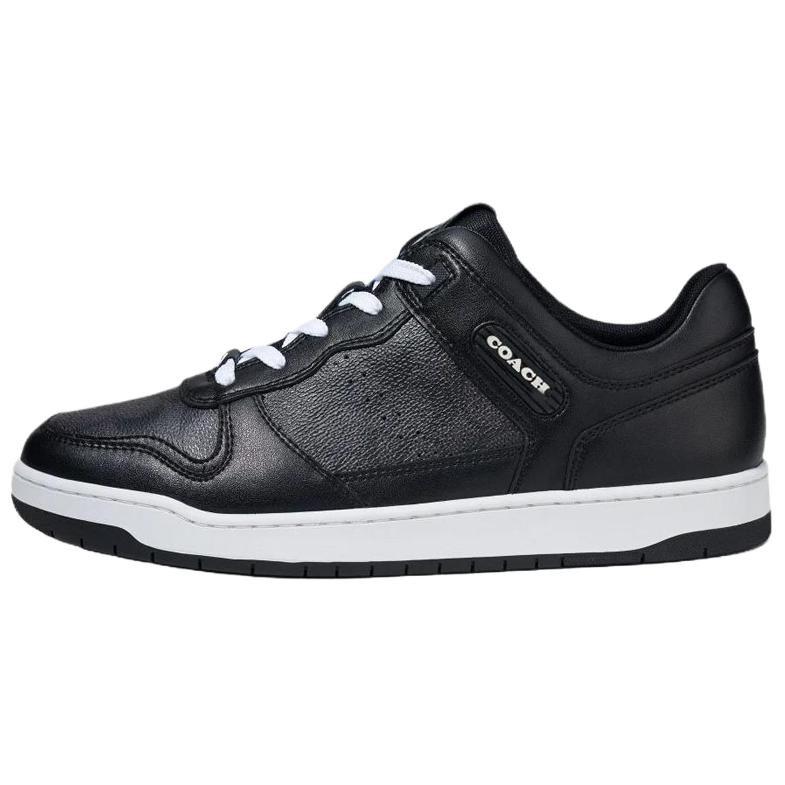 Coach Canvas Leather Stylish Skateboarding Shoes Men's Black CI313-BLK