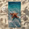 Beach Theme Beach Towel Starfish Shell Printing Microfiber Quick Drying Absorbent Large Bath Towel