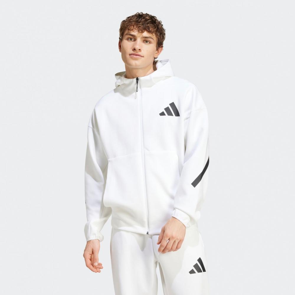 

Adidas Man Zne. Спортивная куртка с капюшоном на молнии Jf2443 белого цвета