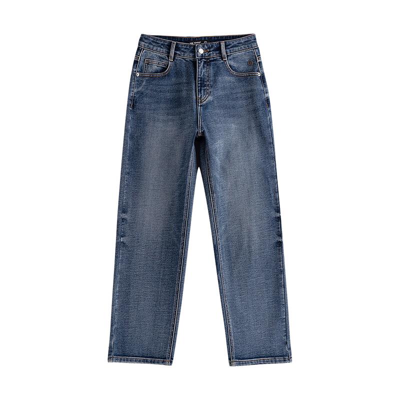 Chuyu Women's 2025 Winter Fleece-Lined Shaping Mid-Low Waist Cropped Jeans