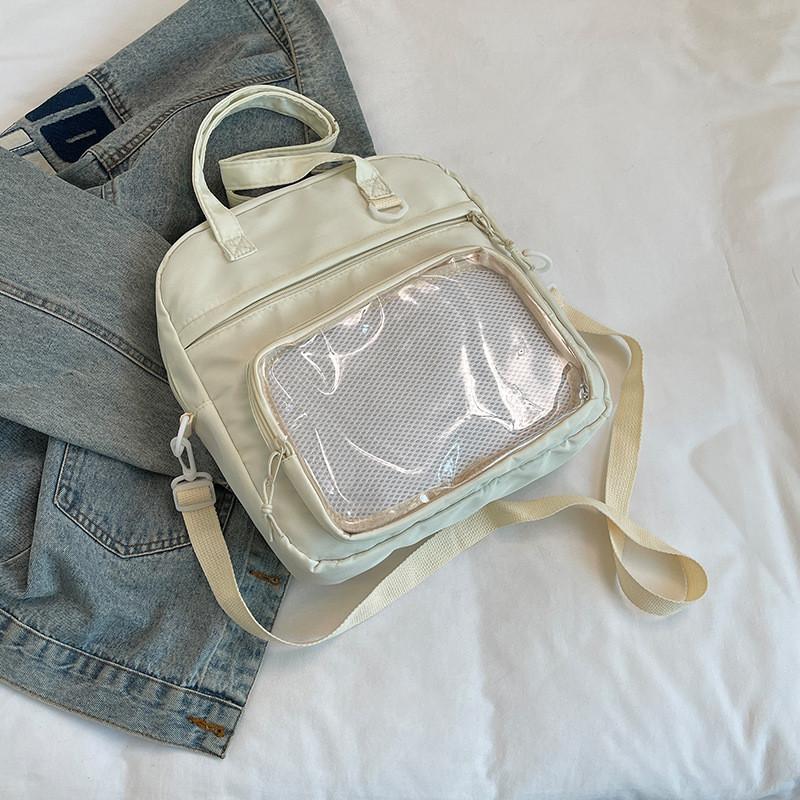 Fashionable Nylon Tote Bag In Black White Green And Blue With Soft Structure