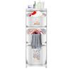 For Hanging Laundry Baskets – Vertical Organizer with Large & Small Baskets for Towels, Clothes, Toiletries
