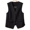 Vest Women Sleeveless Jacket Waistcoat V Neck Single Breasted Tops Outerwear Spring Summer Female Office Lady Vintage Coat