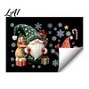 Reusable Static Decals Christmas Gnome Window Cling Waterproof Snowflake Glass Decal PVC Faceless Dwarf Sticker for Holiday Decoration Festive