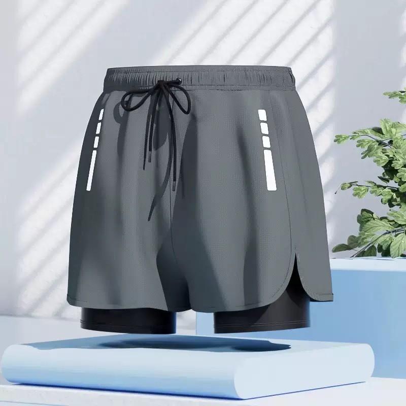 Mens Quick-Dry Swim Trunks With Inner Brief Support Loose Fit Athletic Board Shorts Swimming Beach Surfing