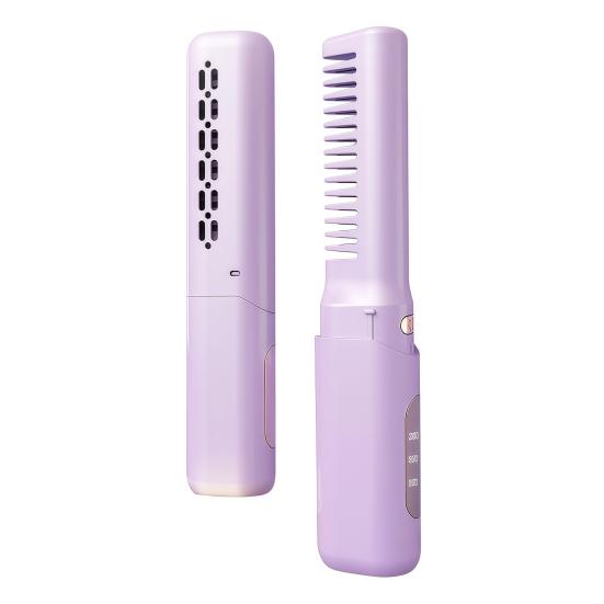 Kabellose Keramik-Frisierkamm 3 Temperatur verstellbar Haarglätter USB wiederaufladbar Schnelles Aufheizen Elektrisch glattes lockiges Haar Styling