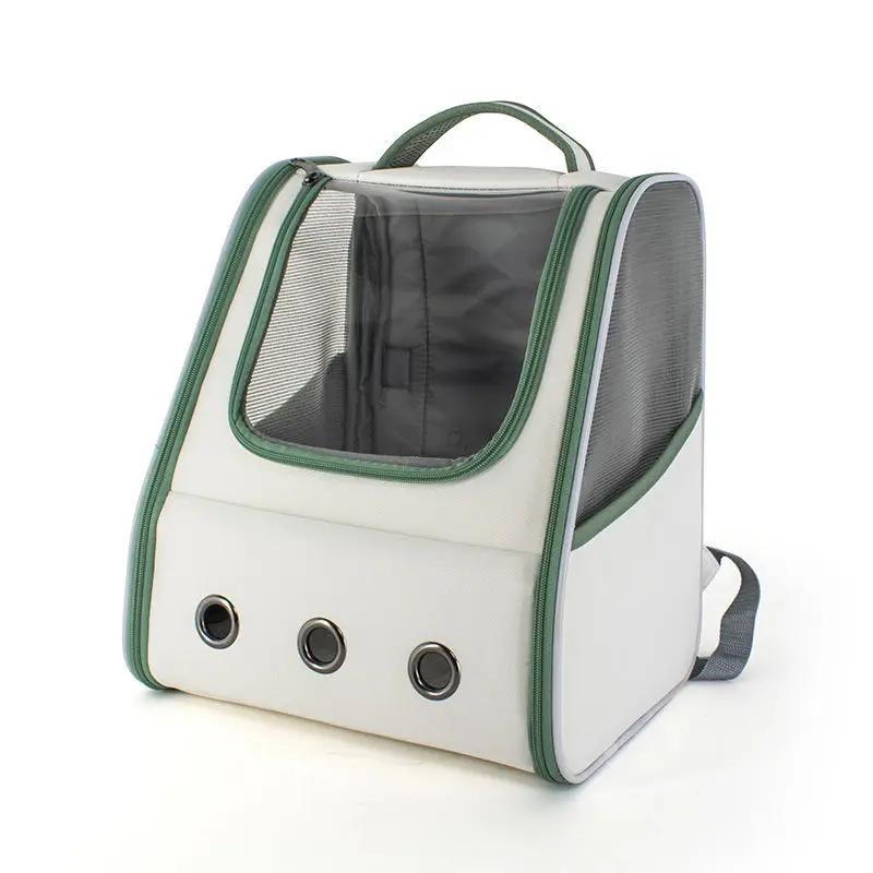 Portable Pet Carriers Bag Breathable Cat Dog Backpack Outgoing Travel Transparent Pets Handbag with Locking Safety Zippers