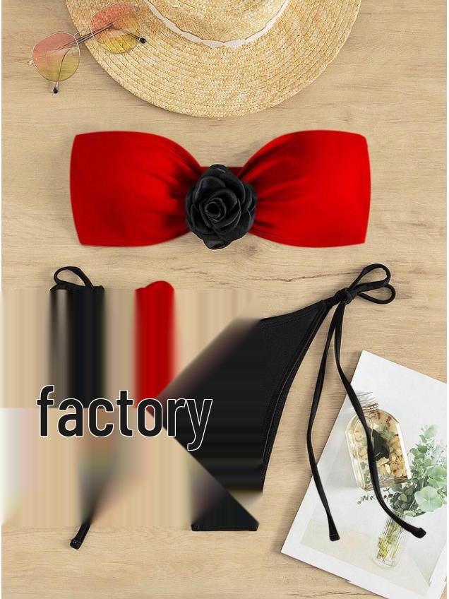 

Европейско-американское бикини 2024 года с 3D цветочным дизайном - Модное, Сексуальное, Раздельный стиль для трансграничной торговли Small