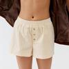 Spring and Summer Women's Striped Button Casual Slimming and Versatile Shorts