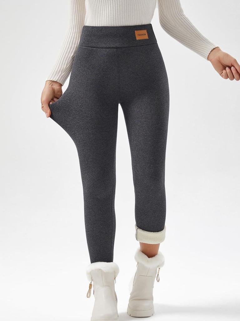 Women's Fleece-lined Cotton Yoga Pants - Warm, Thick, Autumn/Winter Wear