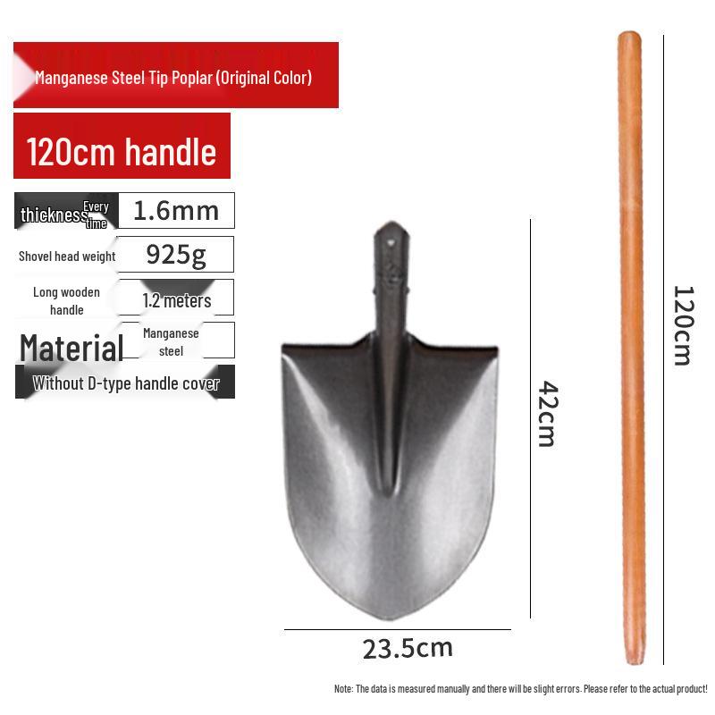 Large Manganese Steel Gardening Shovel for Digging, Planting Trees, Flowers, Vegetables – Thickened Iron for Agricultural Use