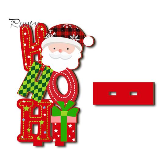 Stable Base Christmas Decor 2D Wooden Tabletop Ornaments, Xmas Tree Santa Lightweight Trees Snowman Sign with Stand, Holiday Party Decorations Favors