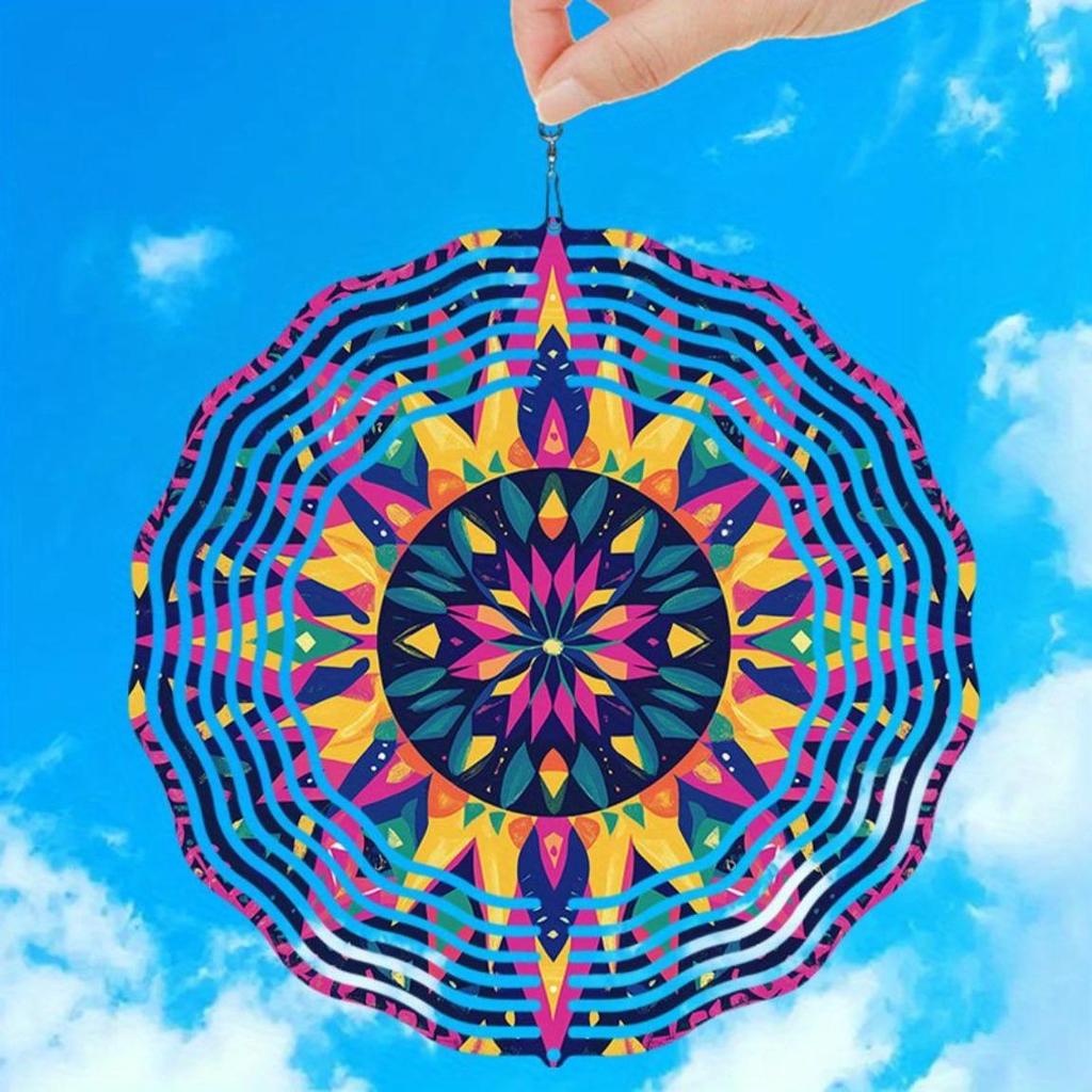 Lebensfrohes Metall-Windspiel mit rotierendem Spiraldesign Keine Batterie erforderlich Einfach zu installieren 360-Grad-Haken zur Dekoration von Garten, Balkon, Hof
