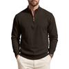 Men's Slim Fit Diamond Pattern Sweatshirt, Half-Zip Stand Collar Pullover, Long Sleeve Casual Top