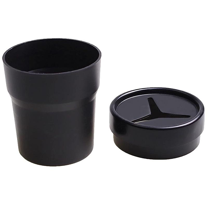 1Pc  Multifunctional Car Mini Trash Bin Cup Holder Car Trash Can Auto Holder Cap Mounts Black Plastic Interior Accessories