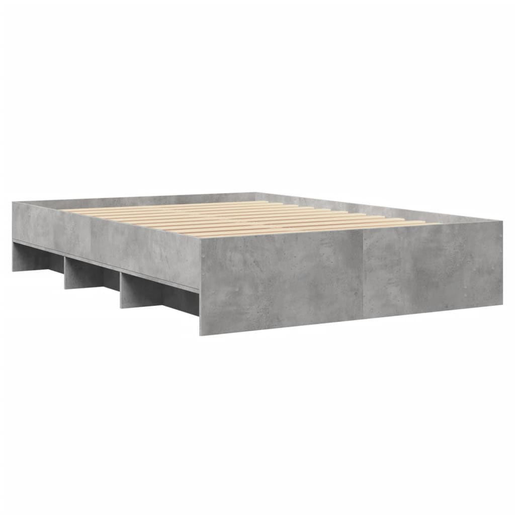 Bed Frame Concrete Grey 140 x 200 cm Engineered Wood
