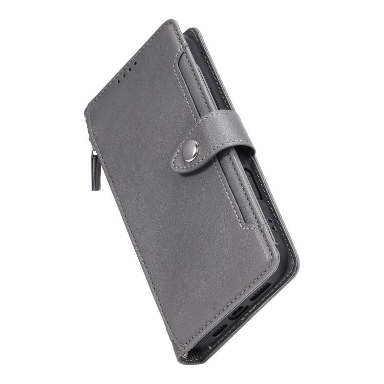 Cheaper Price for Motorola Moto G56 5G Litchi Texture Zipper Wallet Buckle Vegan Leather Phone Case with Wrist Strap
