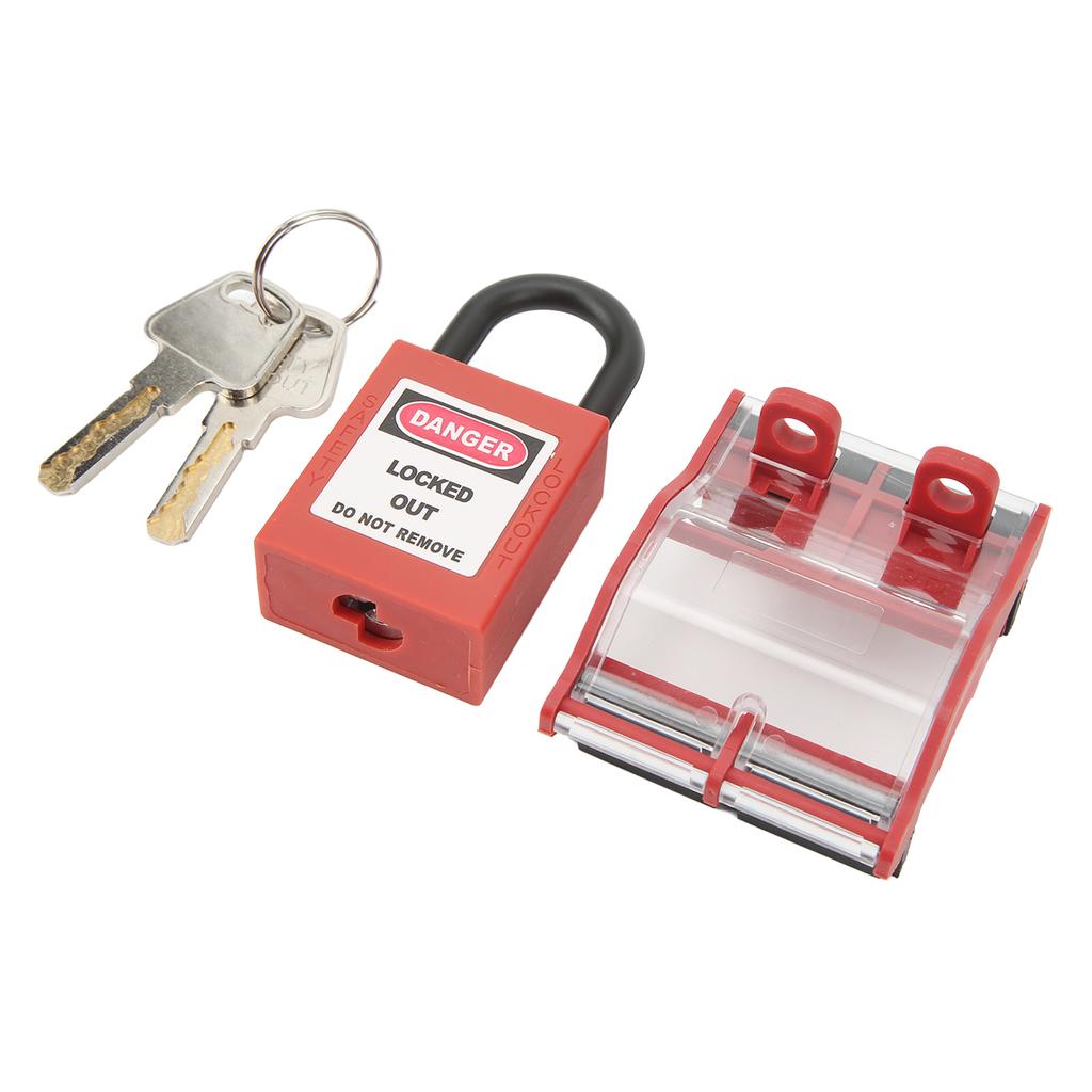 3P Circuit Breaker Protective Box and Padlock Set Transparent Distribution Protection Box Lockout