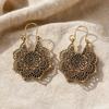 1 Paar Vintage Bronze Ohrringe für Damen, Mehrschichtige Hohlmuster Hängeohrringe, Böhmischer Ethnischer Stil Ohrhänger für Schmuckgeschenk