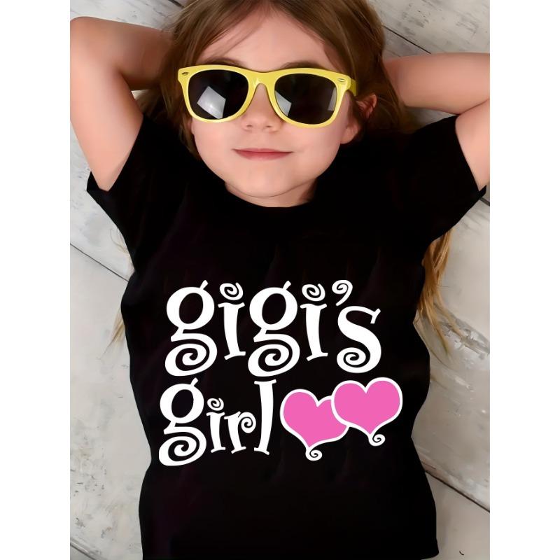 

European sizes Gigi s Girl Girls Positioning Print T-shirt, Classic Cotton Round Neck Short Sleeve T-shirt, Comfortable and Fashionable 98cm чёрный