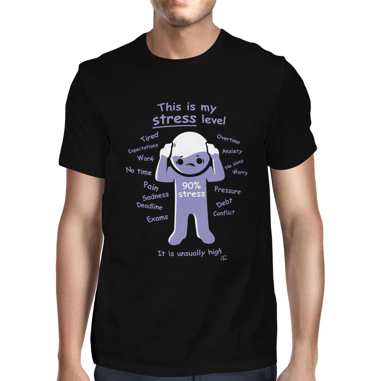 1Tee Mens This Is My Stress Level, It s Unusually High T-Shirt XXXL