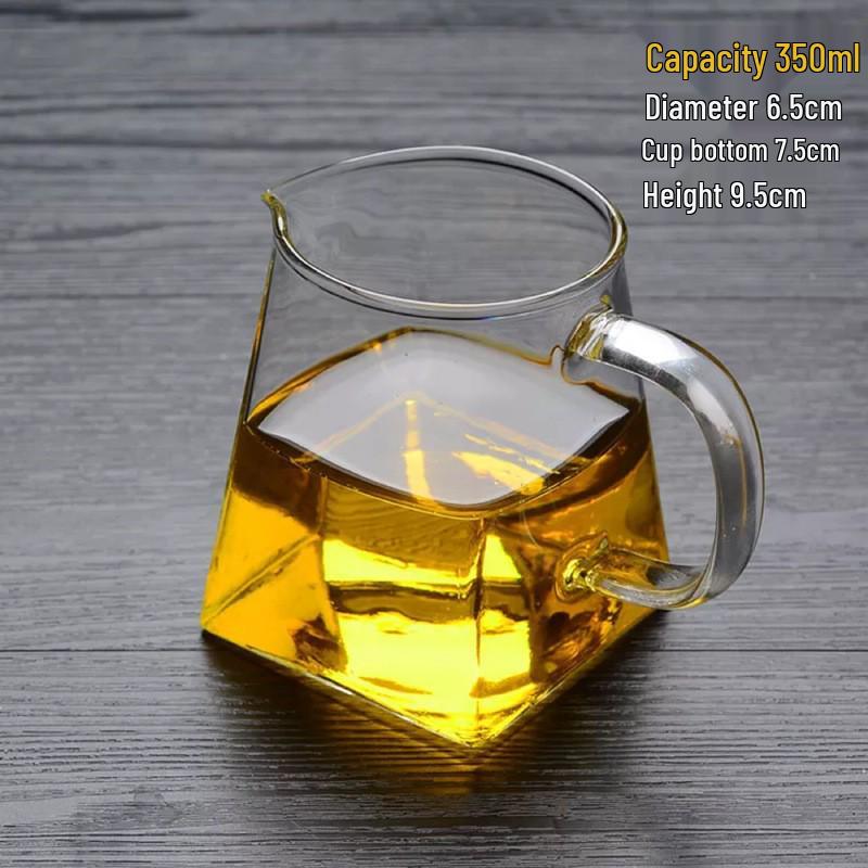Square Glass Teapot Set with Stainless Steel Filter - Kung Fu Style Tea Dispenser and Fairness Cup for Household Use.