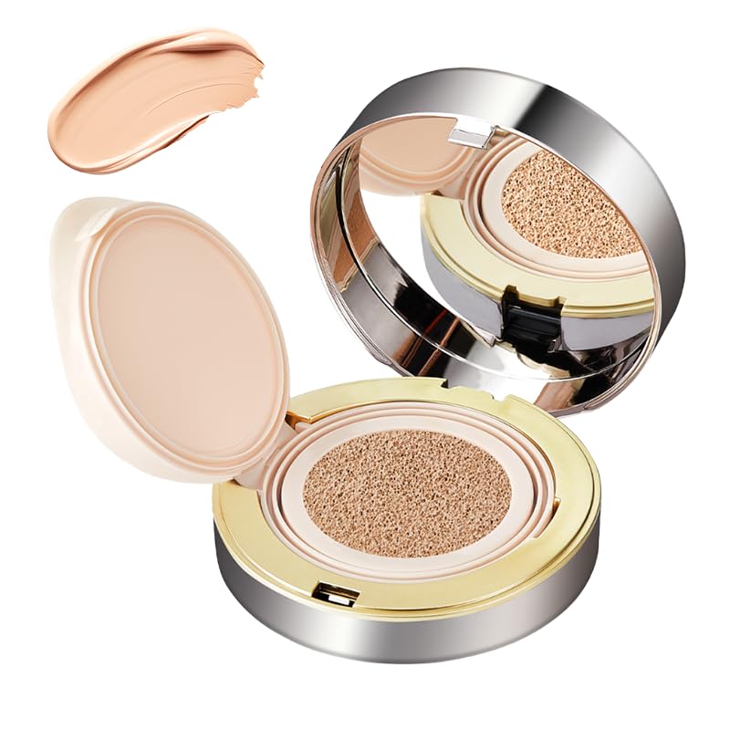Qin Derdom Cushion Moisturizing suitable for dry skin Sweat and oil mousse pore coverage coverage Creates a look Glowing finish Refill included
