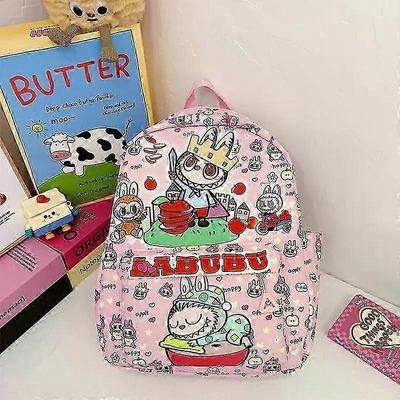 Sac d'école Labubu Sac à dos étudiant Maternelle Dessin animé Sac à bandoulière Garçon Fille Anime Voyage Grande capacité Navette Sac à dos Cadeau