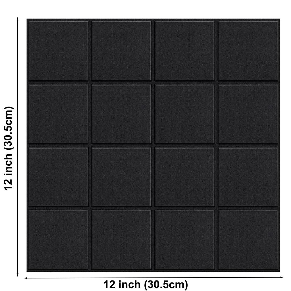 10pcs 3D Self-adhesive Wall Tiles 3D Square Wall Sticker Waterproof Kitchen Splash Proof Vinyl Wallpaper for Interior Decoration