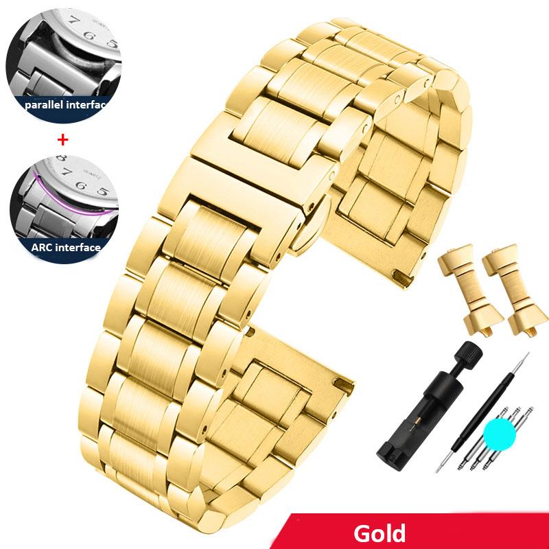 316L Solido Estremità Curva Acciaio Inossidabile Cinturino per Orologio Due Interfacce Catena per Orologio 16 18 19mm 20mm 21mm 22mm 23mm 24mm Braccialetto Strap