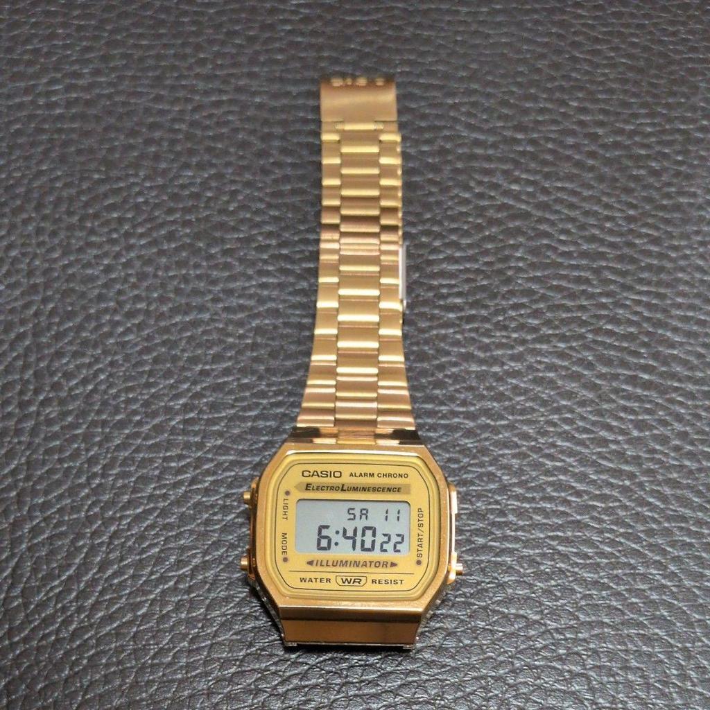 Used Good Condition CASIO A168WG-9 Gold Casio Digital Watch