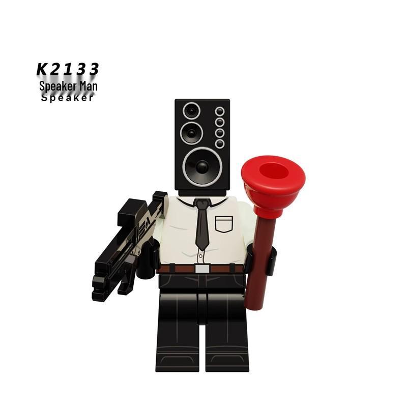 Набор минифигурок из строительных блоков: Туалетный Человек, Человек-Монитор, Человек-Динамик, Телевизионный Человек Фигурки-Пазлы