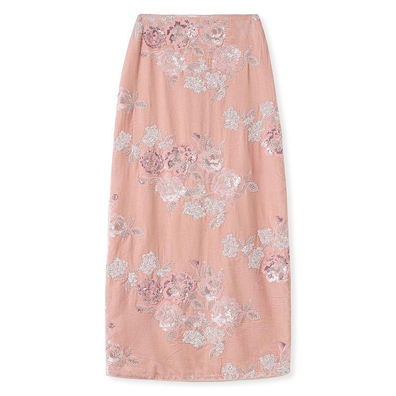 Elegantes chinesisches Retro-Westen- und Rock-Set mit Knöpfen und Jacquard P0124