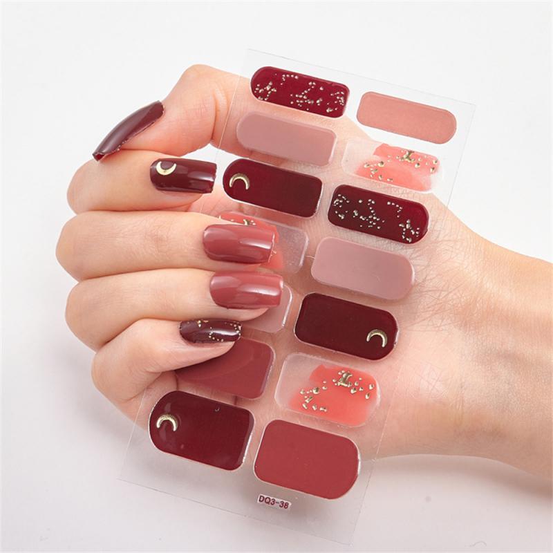 Pegatinas de Uñas de Cobertura Completa Esmalte de Uñas de Moda Decoración de Uñas Brillo Espumoso Autoadhesivas Manicura Diseñador Pegatina de Arte de Uñas