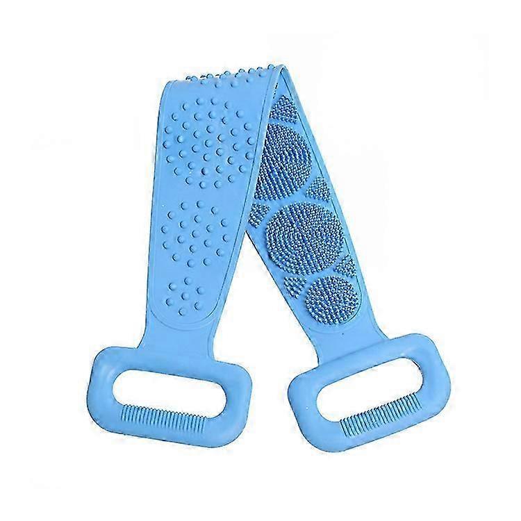 Spazzola da Bagno in Silicone da 70 CM per Doccia e Vasca, Spazzola Schiena Extra Lunga a Doppia Faccia, Spazzola  (blu)