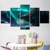 Aurora Borealis Wolf Wall Art Canvas Set Landscape Painting Animal Poster Modern Home Decor for Teenager Bedroom Pictures
