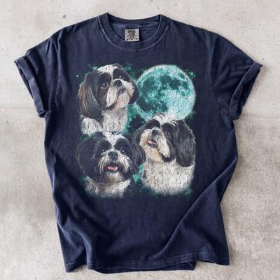 Shih Tzu Cosmic Moon T-Shirt, Celestial Dog Lover Tee