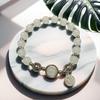 2025 Jadeite Green Jade Rabbit Bracelet: High-End Chinese Style, Year of the Snake, Elegant Women's Niche Beaded Design