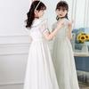 Girls' Fashionable Dress for Summer, Children's Short-sleeved Round-neck Sweet-colored Princess Dress