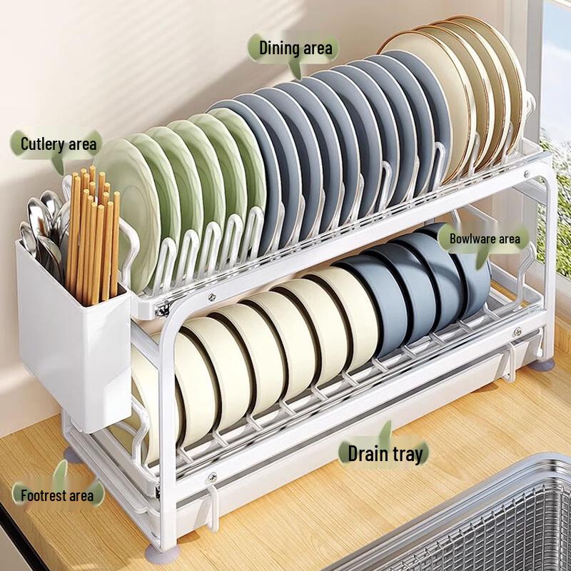 Aluminum Alloy Double-Layer Pull-Out Dish Drying Rack