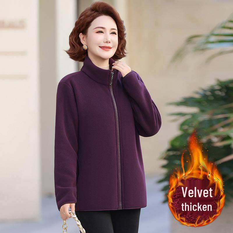 

Плюшевая зимняя флисовая куртка с подкладкой для мам, для женщин среднего и пожилого возраста 3XL (120-135 lbs)