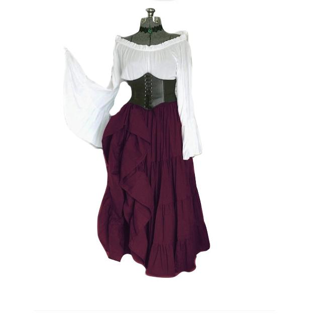 Party Long-sleeved Dress Women's Renaissance Medieval Costumes