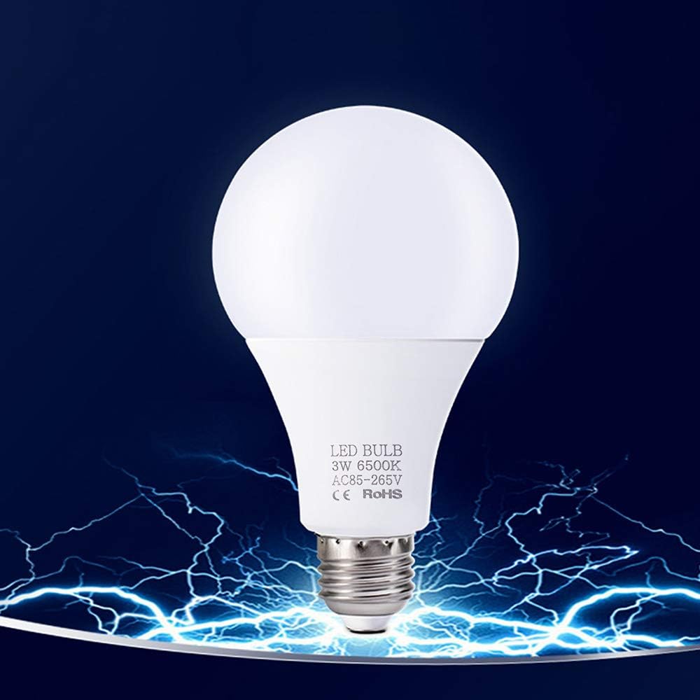 3W LED Bulbs E27 Light Bulbs Energy Saving White Light 6000-6500K High Brightness Lamp for Bedroom Living Room 85V-265V