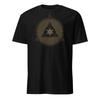 Koszulkka Metatron Cube Geometria Święta Promienie Słońca Złoty Ezoteryczny Unisex Mandala Mistyczna Geometryczna Vintage Grafika Męska Casual
