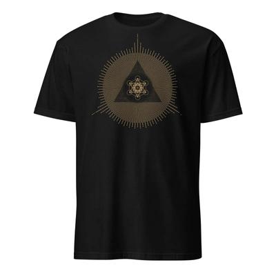 Metatron Cube T Shirt Sacred Geometry Sunburst Gold Esoteric Unisexdala Mystic Geometric Vintage Graphic Homme Casual