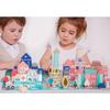 Kinderplay 115 pcs Cubes Bois Ville &amp; Route – Jeu Construction Éducatif dès 2 Ans – Green Series KP8464